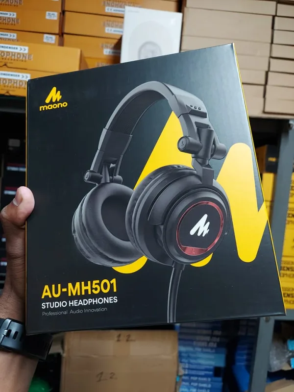 Maono AU-MH501 Professional Studio Monitor Headphone, Over Ear With 50mm Driver For Gaming, DJ, Studio, And Microphone Recording - Image 6